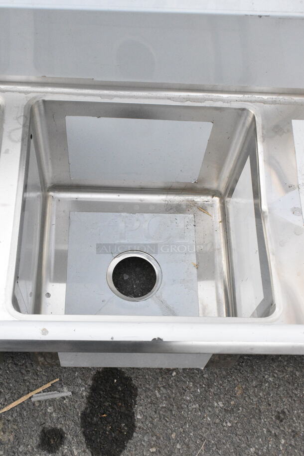 Regency 600S31515215 Stainless Steel Commercial 3 Bay Sink w/ Dual Drain Boards. No Legs. Bays 15x15x12. Drain Boards 13x16 - Image 5 of 8