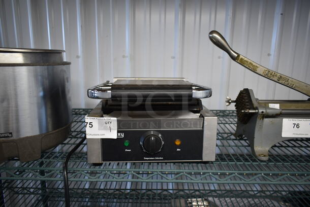 Galaxy P60S Stainless Steel Commercial Countertop Panini Press. 120 Volts, 1 Phase. Tested and Working!  - Image 1 of 6