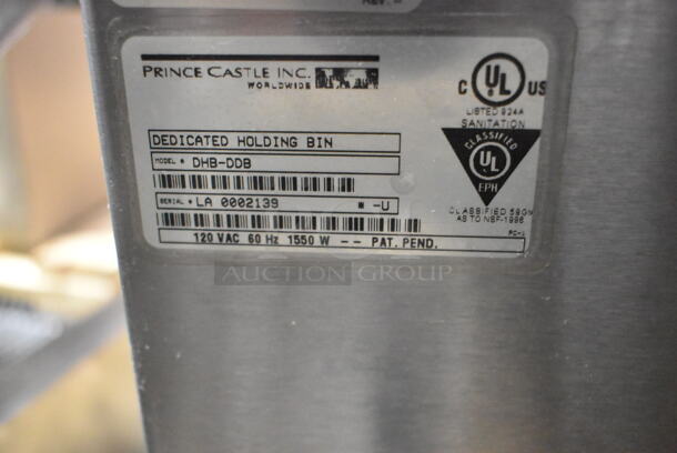 Prince Castle DHB-DDB Stainless Steel Commercial Countertop Dedicated Holding Bin. 120 Volts, 1 Phase. Tested and Working! - Image 9 of 9
