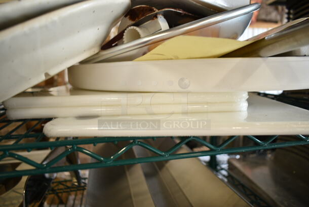Two Tier Lot of BRAND NEW SCRATCH AND DENT! Items Including Steelton 712B5530D Stainless Steel Double Tier Speed Rail - 30", Clear Poly Beverage Holder Dispenser, Stainless Steel Drop In Bins, Oval Plates, Cutting Boards. - Image 7 of 10