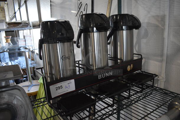Bunn Black Metal Countertop Air Pot Stand w/ 3 Air Pots. 23x13x16 - Image 2 of 6