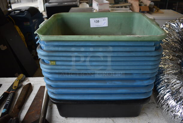 ALL ONE MONEY! Lot of 13 Poly Bus Bins! 21x15.5x7