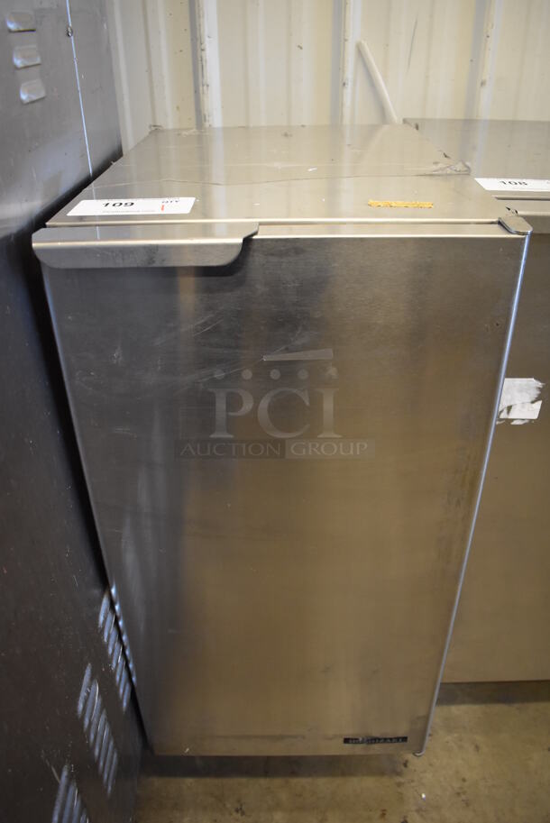 2010 Hoshizaki AM-50BAE-AD Stainless Steel Commercial Self Contained Slim Line Ice Machine. 115-120 Volts, 1 Phase. 15x23x32