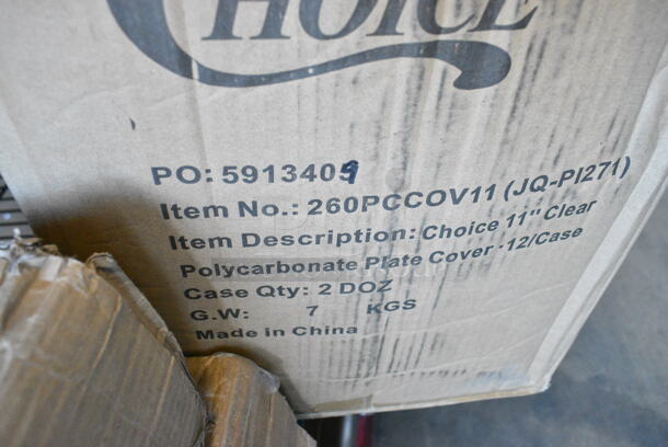 Box of 24 BRAND NEW SCRATCH AND DENT! Choice 260PCCOV11 11" Clear Polycarbonate Plate Cover  - Image 5 of 5