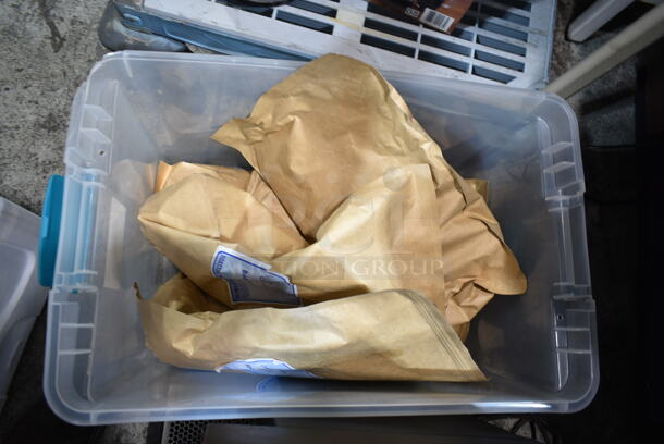 4 Poly Bins w/ Contents Including Ceramic Dishes, Poly Bottles. 4 Times Your Bid!  - Image 8 of 9