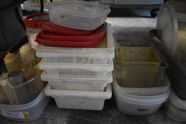 ALL ONE MONEY! Lot of Various Poly Bins, Lids, Containers, Condiment Bottles and Bus Bin! - Image 3 of 5