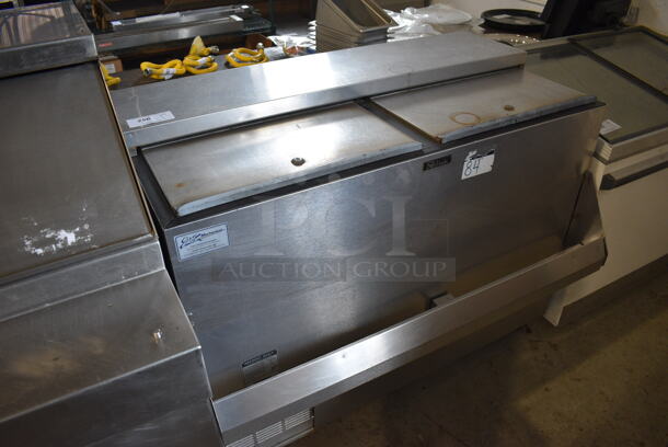 Perlick Model FR48SS Stainless Steel Commercial Bottled Back Bar Cooler w/ 2 Sliding Lids and Speedwell on Commercial Casters. 115 Volts, 1 Phase. 48x28x38. Tested and Working! - Image 2 of 7