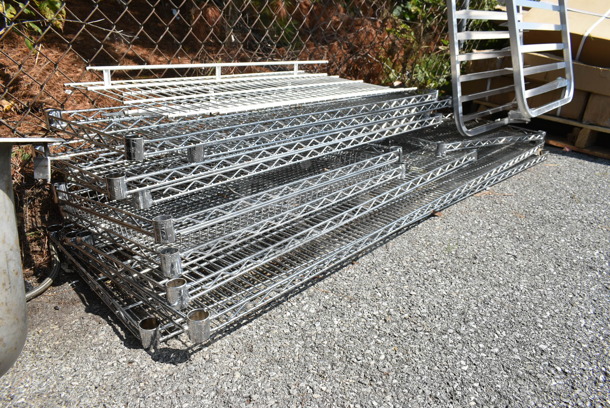 13 BRAND NEW SCRATCH AND DENT! Items Including Pan Rack Sides and Chrome Finish Wire Shelves. Includes 26x10x70, 32x16x2, 48x14x1.5, 30x18x1.5, 48x14x1.5. 13 Times Your Bid!  - Image 9 of 9