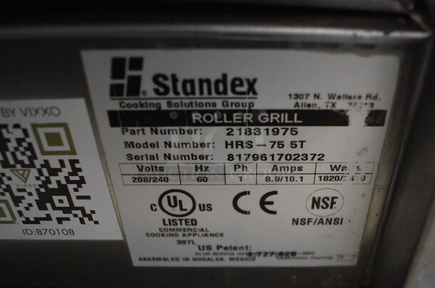 APW Wyott Model HRS-75 5T Stainless Steel Commercial Countertop Hot Dog Roller. 208/240 Volts, 1 Phase. 36x29.5x11 - Image 6 of 6