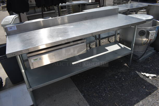 Stainless Steel Table w/ Backsplash, Drawer and Under Shelf. 72x24x38 - Image 2 of 4