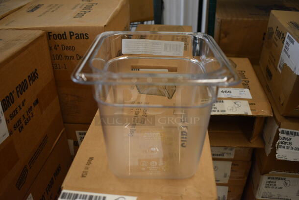 ALL ONE MONEY! Lot of 48 BRAND NEW IN BOX! Cambro Clear Poly 1/6 Size Drop In Bins. 1/6x6