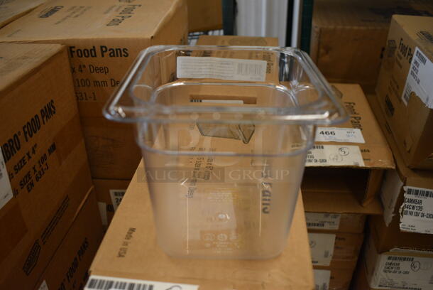 ALL ONE MONEY! Lot of 48 BRAND NEW IN BOX! Cambro Clear Poly 1/6 Size Drop In Bins. 1/6x6 - Image 1 of 3