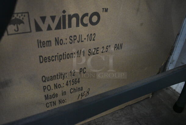 12 BRAND NEW IN BOX! Winco tainless Steel Full Size Drop In Bins. 1/1x2.5. 12 Times Your Bid! - Image 3 of 3