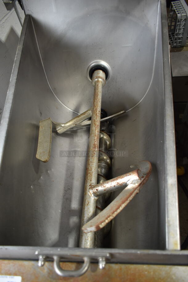 2016 Hobart MG2032 Metal Commercial Floor Style Electric Powered Meat Mixer Grinder w/ Foot Pedal on Commercial Casters. 208 Volts, 3 Phase. Tested and Working! - Image 6 of 8