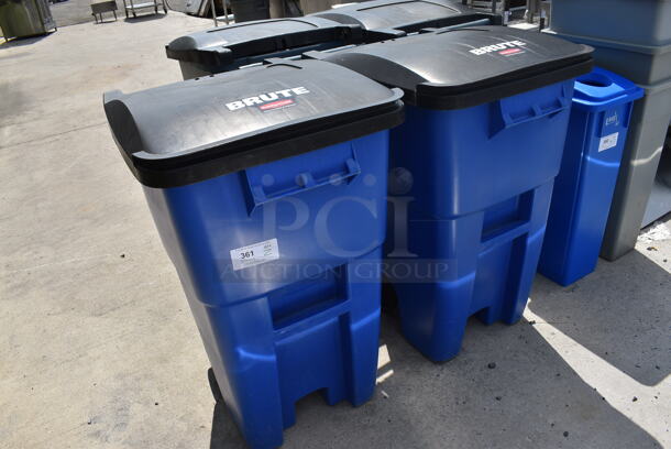 2 Rubbermaid Blue and Black Poly Trash Cans. 23x31x39. 2 Times Your Bid! - Image 4 of 5