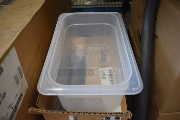 ALL ONE MONEY! Lot of 6 BRAND NEW IN BOX! Cambro Poly 1/4 Size Drop In Bins. 1/4x4
