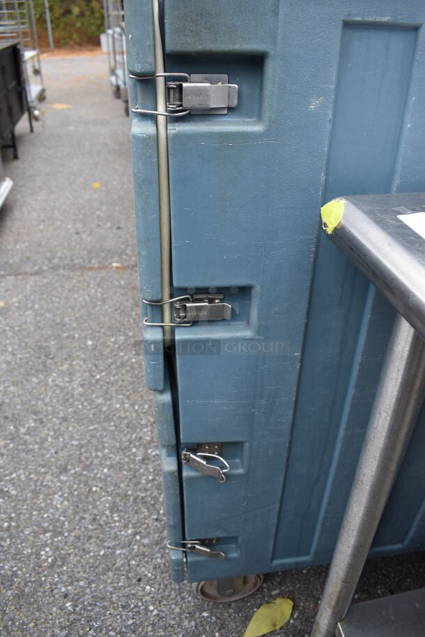 Cambro Blue Poly Insulated 2 Half Size Door Portable Cabinet on Commercial Casters. 25x32x42 - Image 5 of 8