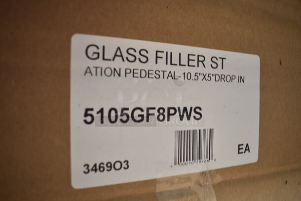 BRAND NEW SCRATCH AND DENT! Equip by T&S 5GF-8P-WS Water Station with Drip Pan and Push Back Glass Filler - 9 9/16" High Pedestal - Image 3 of 3