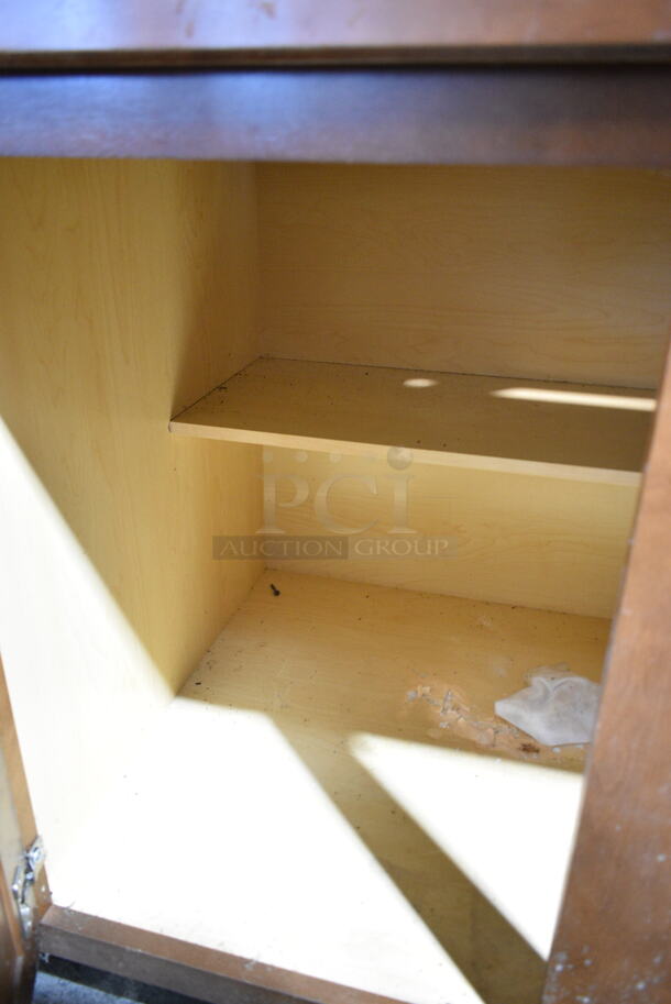 4 Wood Pattern Counters; 2 Single Door/Drawer and 2 Double Door/Drawer. No Countertops. 4 Times Your Bid!  - Image 11 of 12