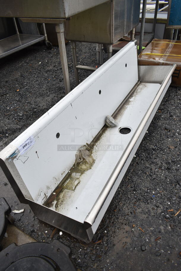 BRAND NEW SCRATCH AND DENT! Stainless Steel Commercial Wall Mount Multi Station Hand Sink. Does Not Come w/ Faucets.  - Image 3 of 5