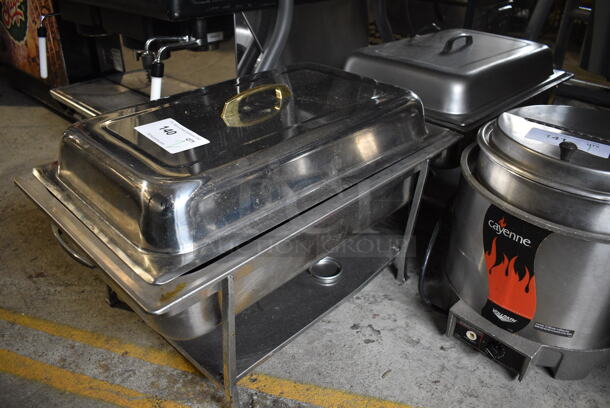 2 Metal Chafing Dishes w/ Drop Ins and Lids. 14x23x14. 2 Times Your Bid!
