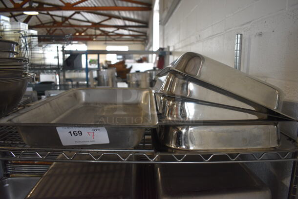 7 Stainless Steel Lids. 13x21x4. 7 Times Your Bid!