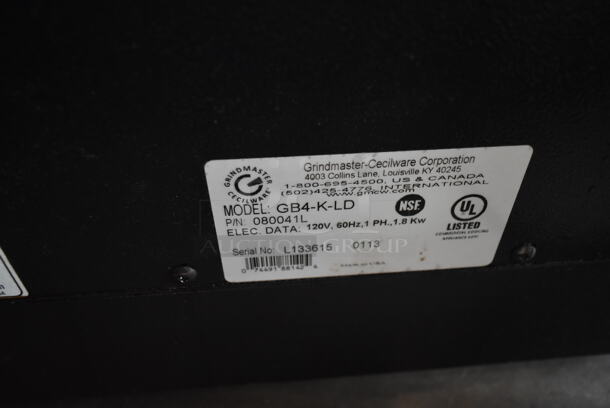 Grindmaster GB4-K-LD Metal Commercial Countertop Cappuccino Machine. 120 Volts, 1 Phase.  - Image 7 of 7