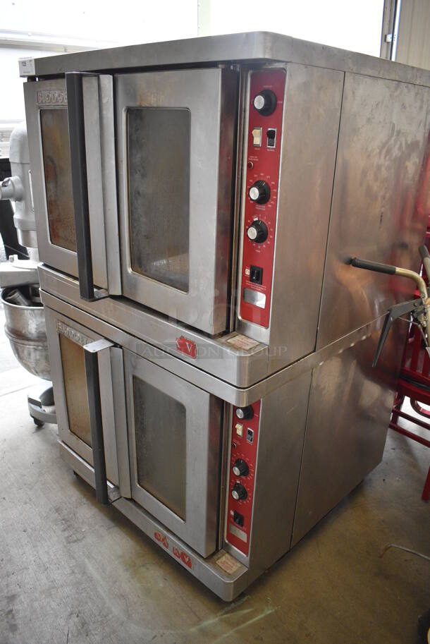 2 Blodgett Mark V Stainless Steel Commercial Electric Powered Full Size Convection Oven w/ View Through Doors, Metal Oven Racks and Thermostatic Controls. Appears To Be 208-240 Volts, 3 Phase. 2 Times Your Bid! - Image 8 of 8