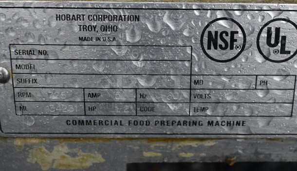 Hobart 2612 Stainless Steel Commercial Countertop Meat Slicer w/ Blade Sharpener. 120 Volts, 1 Phase. Tested and Working! - Image 7 of 7