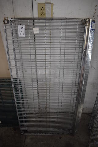 ALL ONE MONEY! Lot of 2 Chrome Finish Shelves. 48x24x1.5