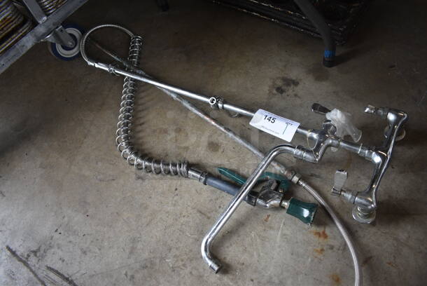 Metal Faucet w/ Handles and Spray Nozzle Attachment - Image 3 of 4