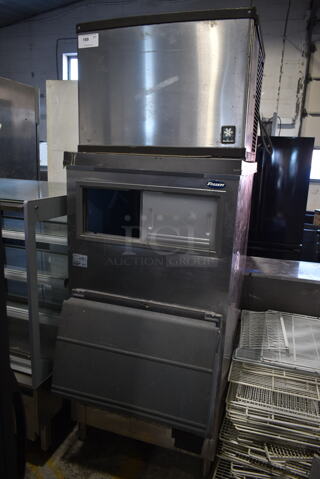 Manitowoc QD0453W Stainless Steel Commercial Ice Machine Head on Follett SG700S-30 Commercial Ice Bin. 115 Volts, 1 Phase. 