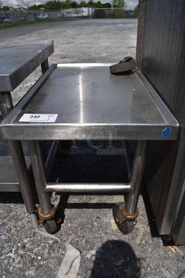 Stainless Steel Commercial Equipment Stand on Commercial Casters. 1 Caster Needs To Be Reattached. 18.5x30.5x22