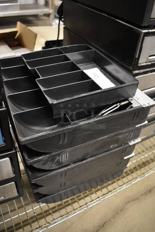 ALL ONE MONEY! Lot of 6 Black Poly Cash Drawer Inserts! Includes 14x11.5x3 - Image 3 of 5