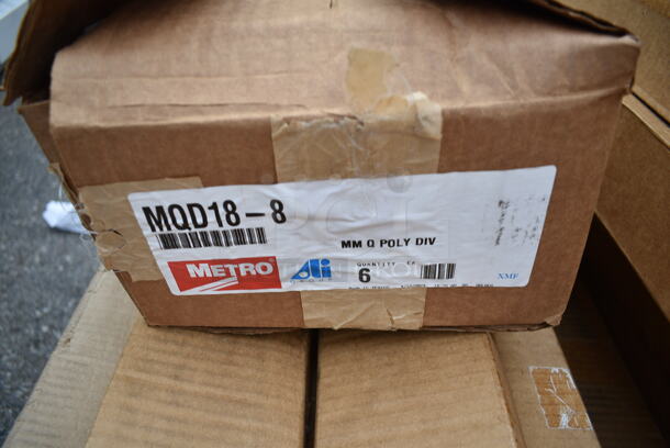 5 BRAND NEW SCRATCH AND DENT! Items; 4 Metro 74P Stationary Super Erecta SiteSelect 74" Chrome Post, Metro MQD18-8 MetroMax Q Polymer Shelf Divider - 8" x 18". 5 Times Your Bid! May Be Missing Pieces.  - Image 6 of 7