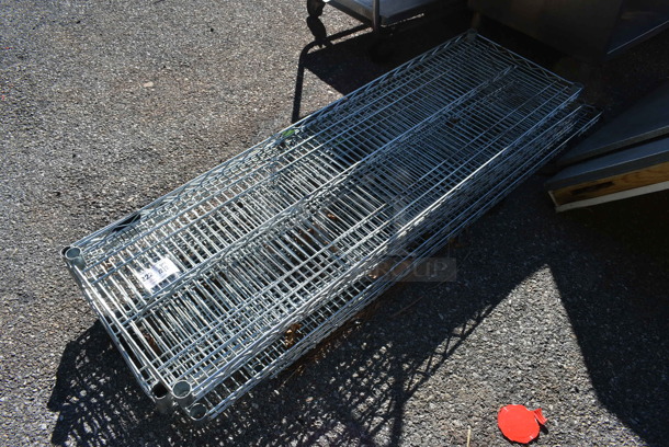 ALL ONE MONEY! Lot of 5 Chrome Finish Wire Shelves. 60x18x1.5 - Image 1 of 3