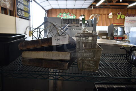 ALL ONE MONEY! Lot of Various Items Including Metal Fry Baskets and Metal Pans