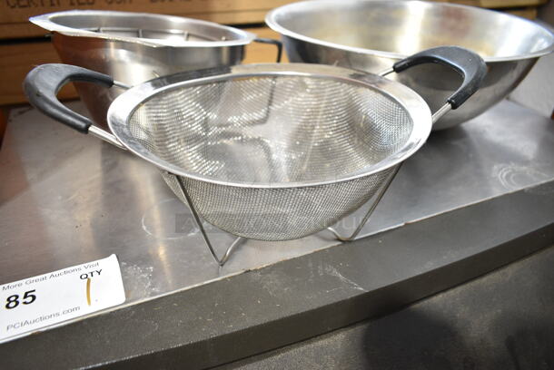 5 Various Metal Items Including Air Pot, Iced Tea Holder Dispenser, Bowl, Brew Basket and Strainer. 5 Times Your Bid!  - Image 5 of 7