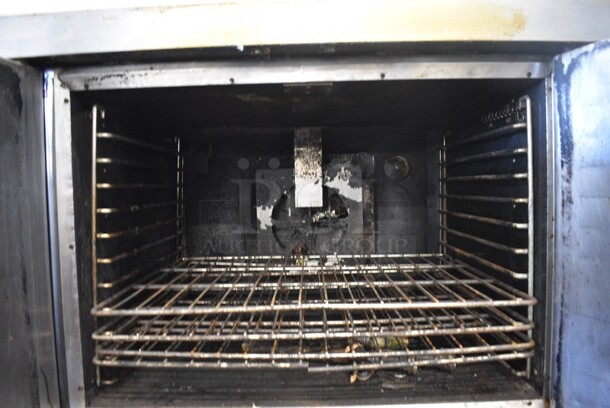 2 Hobart Stainless Steel Commercial Natural Gas Powered Full Size Convection Oven w/ Solid Doors, Metal Oven Racks and Thermostatic Controls on Commercial Casters. 40x33x69.5. 2 Times Your Bid! - Image 7 of 7