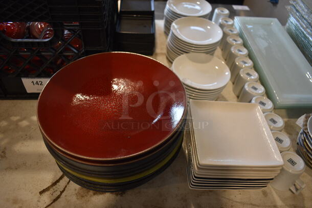ALL ONE MONEY! Lot of Various White Ceramic Plates, Saucers, Mugs and Glass Plates and Bottles - Image 3 of 8