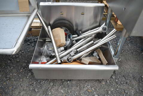 BRAND NEW SCRATCH AND DENT! Stainless Steel Commercial Single Bay Sink w/ Contents. 