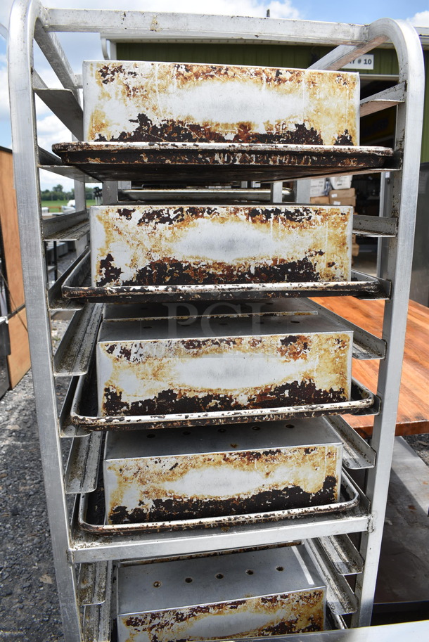 Metal Commercial Pan Transport Rack on Commercial Casters w/ 33 Metal Pans - Image 2 of 7