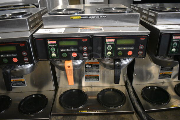 2016 Bunn Model AXIOM 2/2 TWIN Stainless Steel Commercial Countertop 4 Burner Coffee Machine w/ 2 Metal Brew Baskets. 120/208-240 Volts, 1 Phase. 16.5x18.5x19