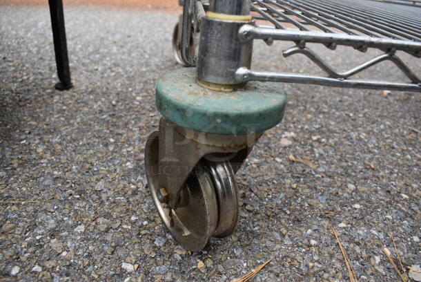 Chrome Finish 4 Tier Wire Shelving Unit on Commercial Casters. BUYER MUST DISMANTLE. PCI CANNOT DISMANTLE FOR SHIPPING. PLEASE CONSIDER FREIGHT CHARGES. 48x24x68 - Image 5 of 5