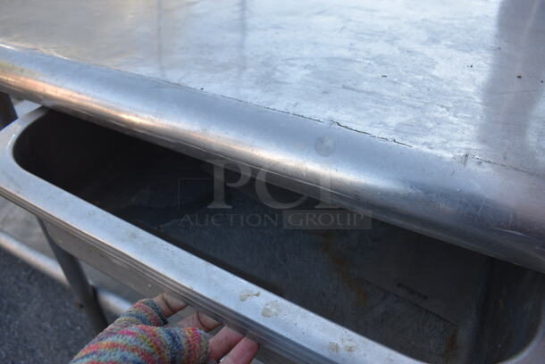 Stainless Steel Table w/ Metal Under Shelf and Drawer. 84x36x34 - Image 4 of 5