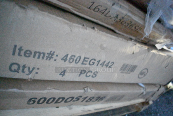 Box of 4 BRAND NEW SCRATCH AND DENT! Regency 460EG1442 14" x 42" NSF Green Epoxy Wire Shelf. May Be Missing Pieces.  - Image 3 of 3