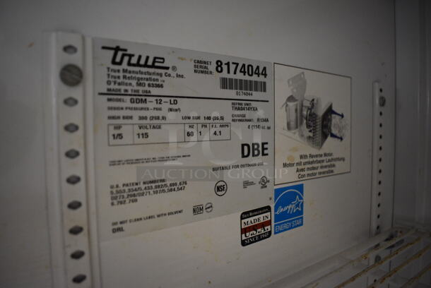 2015 True Model GDM-12-LD ENERGY STAR Metal Commercial Single Door Reach In Cooler Merchandiser w/ Poly Coated Racks. 115 Volts, 1 Phase. 25x24x62. Tested and Working! - Image 5 of 5