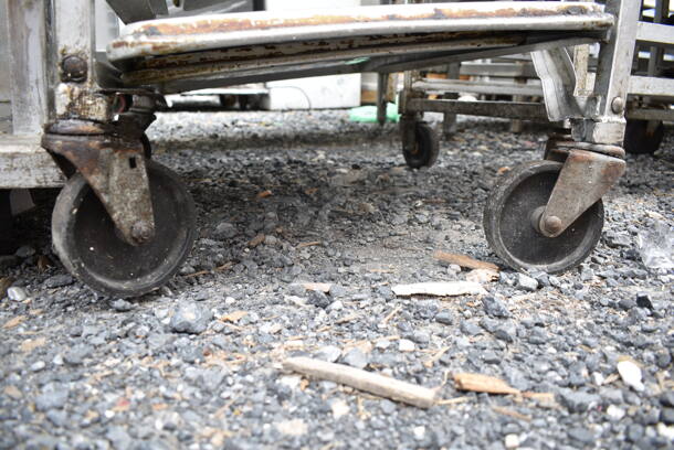 Metal Commercial Pan Transport Rack on Commercial Casters w/ 68 Metal Pans - Image 2 of 6