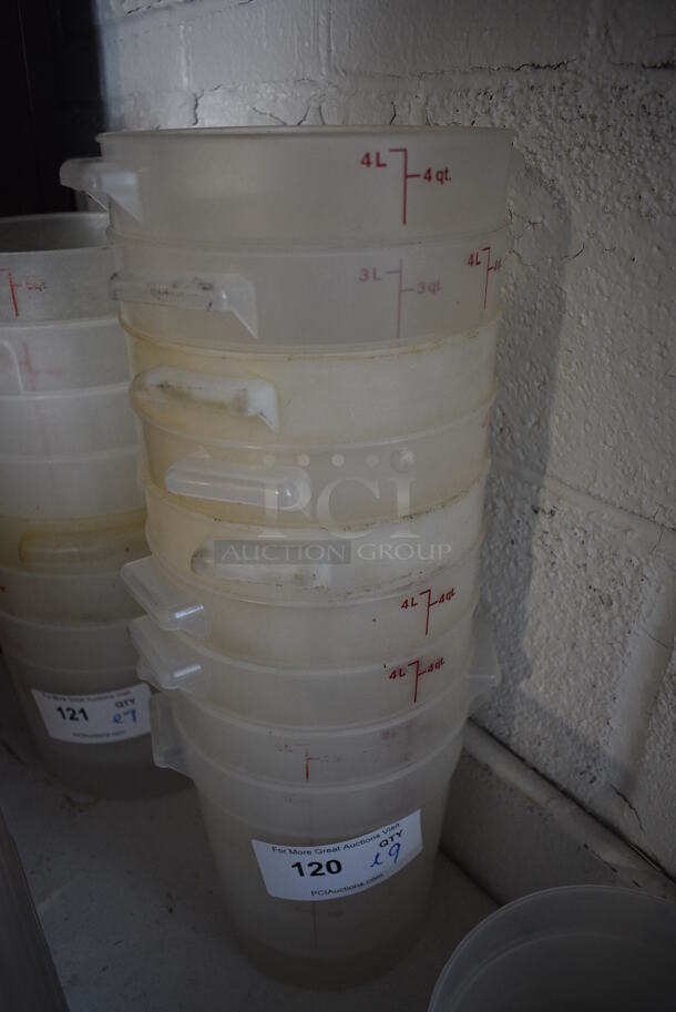 ALL ONE MONEY! Lot of 9 Poly 4 Quart Containers! 8x7x8.5 - Image 2 of 2