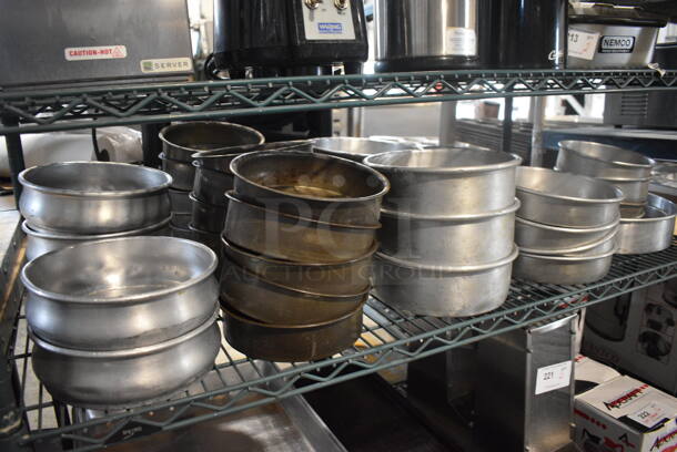 40 Various Metal Round Baking Pans. Includes 9x9x3. 40 Times Your Bid!